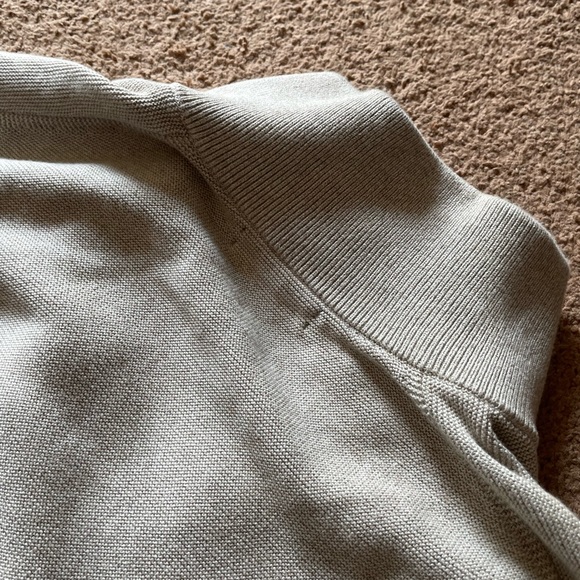 Vintage Banana Republic Knit Style Oatmeal Button Down Sweater with Collar - Picture 2 of 6